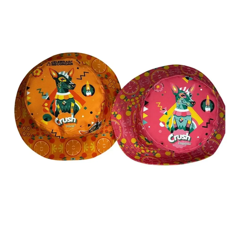 Orange Crush Reversible Bucket Hat Two Sided Unisex Quirky Fisherman Colorful